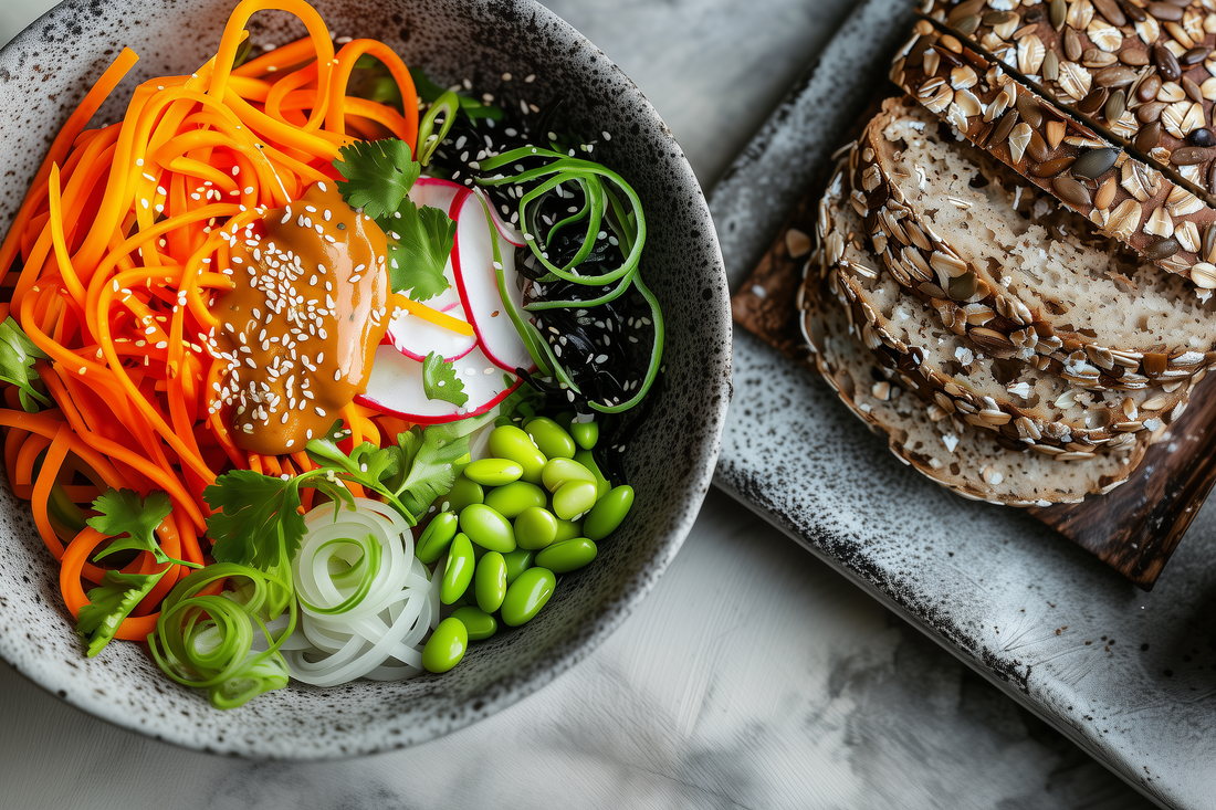 Haferstück & Asiatischer Glasnudelsalat mit Erdnuss-Dressing