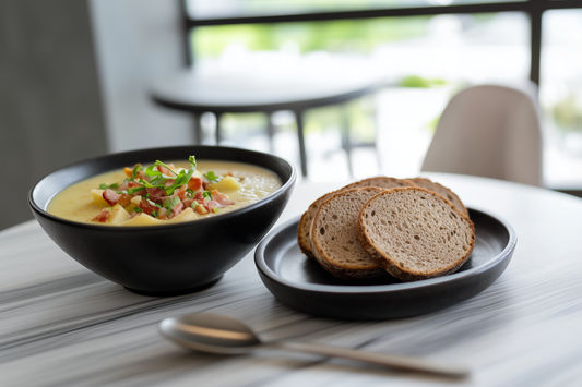 Winzerrolle & Wirsing-Suppe mit Speck und Sahne