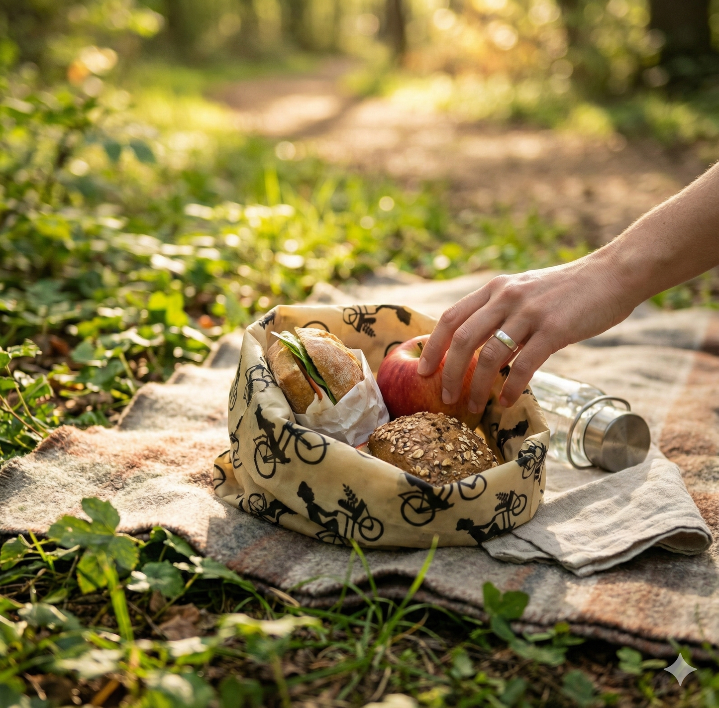 Bäckers Brotbeutel aus Bienenwachstuch